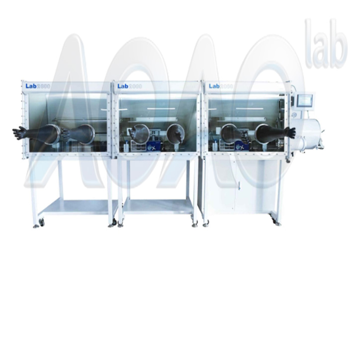 Lab Vacuum Single-Sided Three-Stations Glove Box With Cylindrical Transition Cabin.jpg