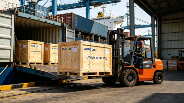 Order Delivered Directly to the Middle East! AOAO Lab’s Lithium Metal Foil, Sodium Metal Sheets and Other Battery Materials Arrive On Time at the Designated Port of the University Client.jpg Order Delivered Directly to the Middle East! AOAO Lab’s Lithium Metal Foil, Sodium Metal Sheets and Other Battery Materials Arrive On Time at the Designated Port of the University Client.jpg